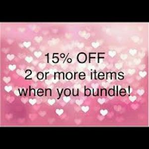15 percent off bundles of 2 or more items!